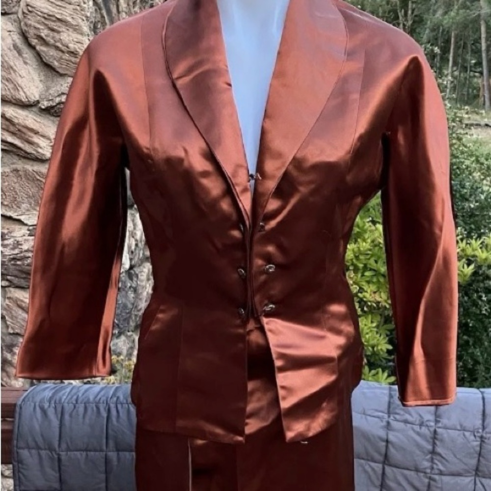 Vintage 1970’s 2 piece set with jacket and mock wrap skirt Fanya San Francisco